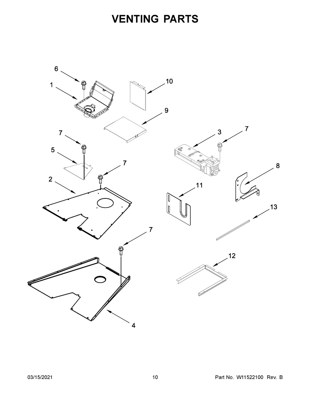 Venting Parts Diagram and Parts List for JGRP536HM01  Whirlpool Range