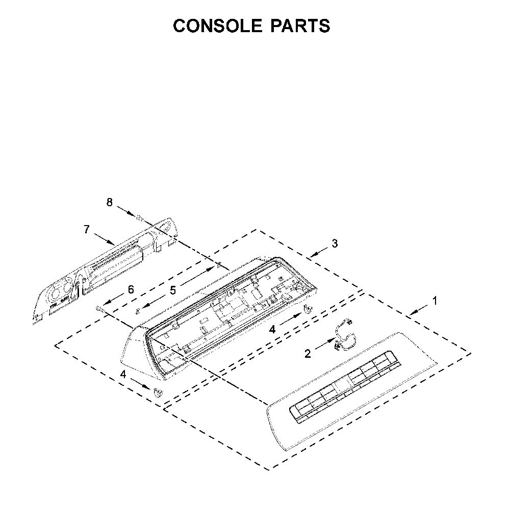 Console parts Diagram and Parts List for WTW8120HW0  Whirlpool Washer