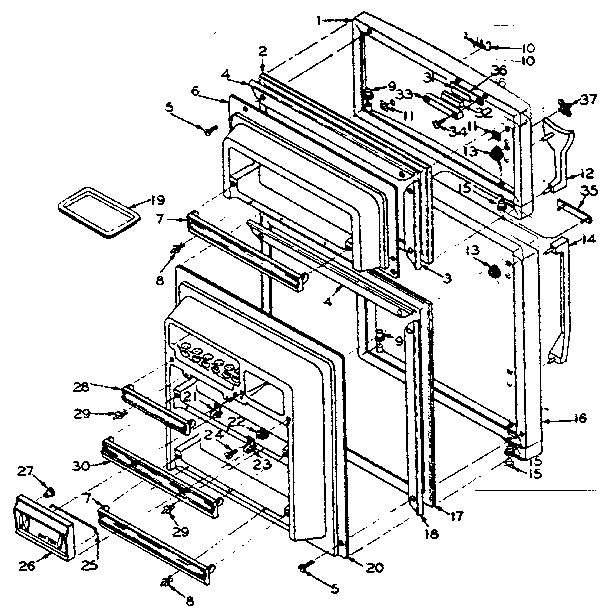 Refrigerator Door Parts Diagram and Parts List for 106S12E  Kenmore Refrigerator