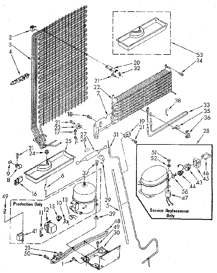 Unit Diagram and Parts List for ET18JKXSN09  Whirlpool Refrigerator
