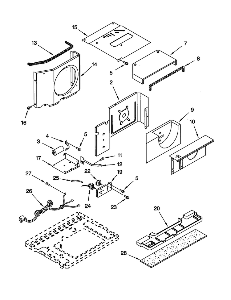 Airflow And Control Diagram and Parts List for ACQ12XJ1  Whirlpool Air Conditioner