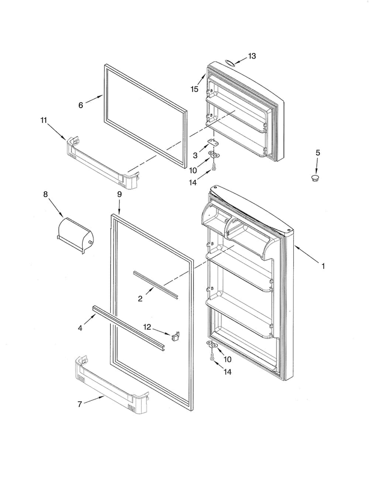 Door Diagram and Parts List for 10670933901  Kenmore Refrigerator