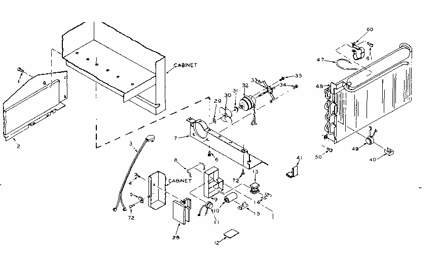 Refrigerator Unit Parts Diagram and Parts List for 106U16GL  Kenmore Refrigerator