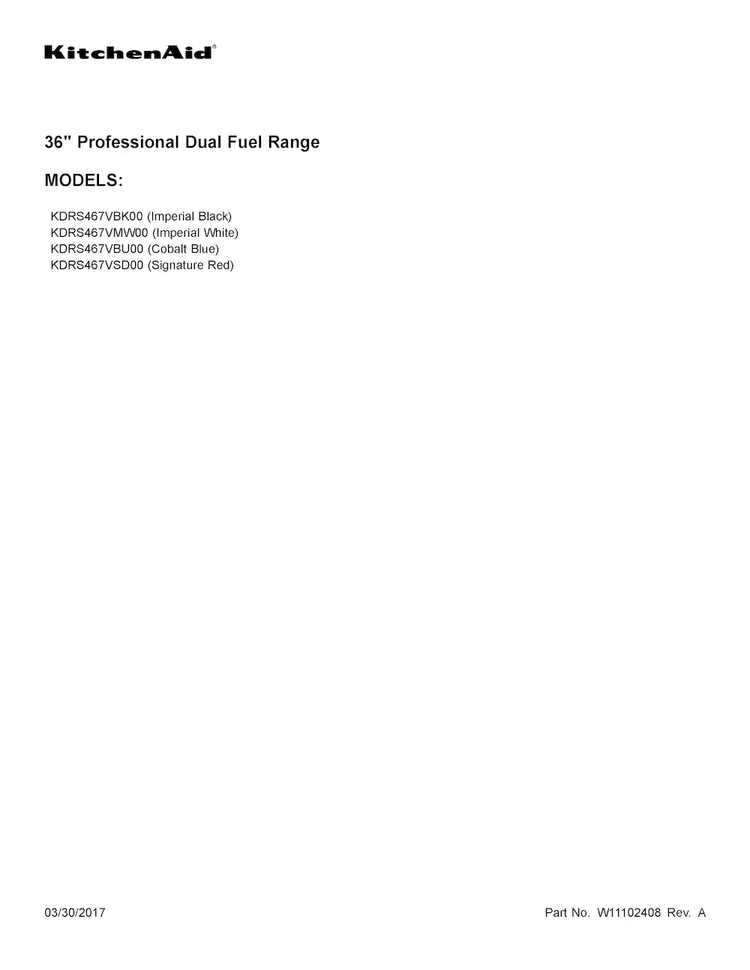 Cover Sheet Diagram and Parts List for KDRS467VSD00  KitchenAid Range