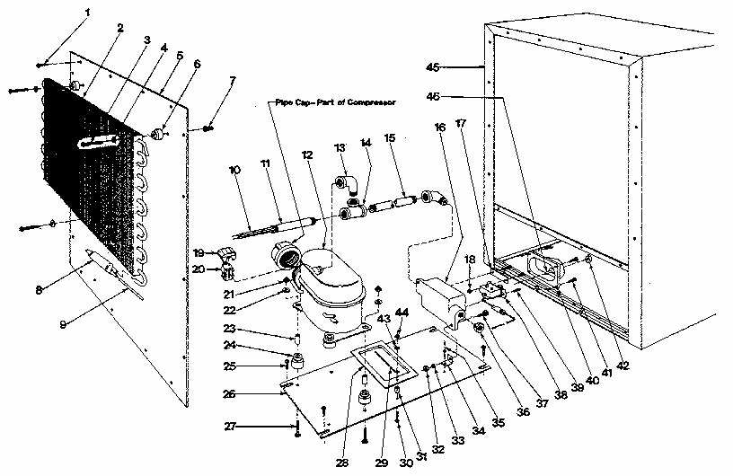 Unit Parts Diagram and Parts List for 4EAF  Whirlpool Freezer