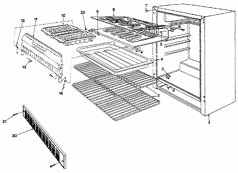 Liner Diagram and Parts List for 6ERF  Whirlpool Refrigerator