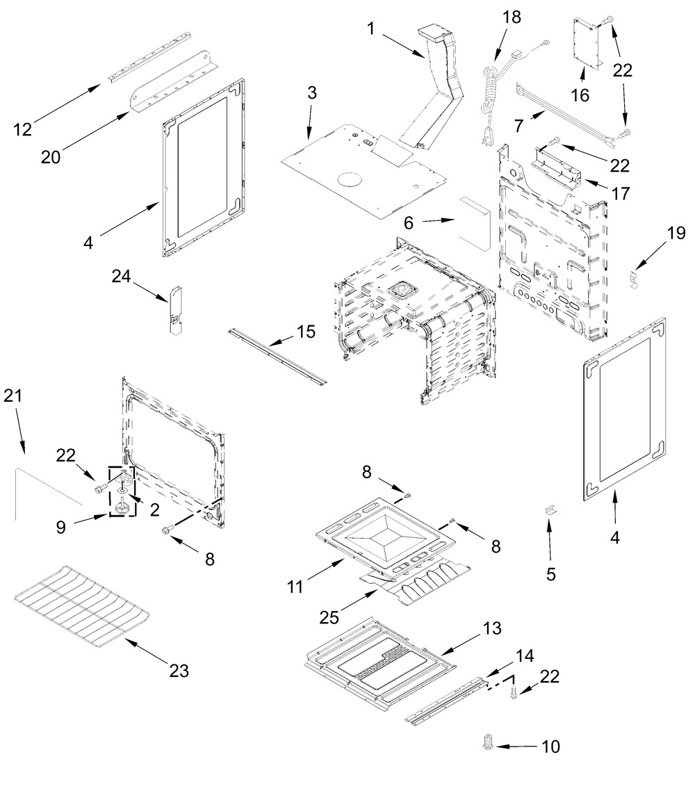 Chassis Parts Diagram and Parts List for VRGW3150RW0  Whirlpool Range