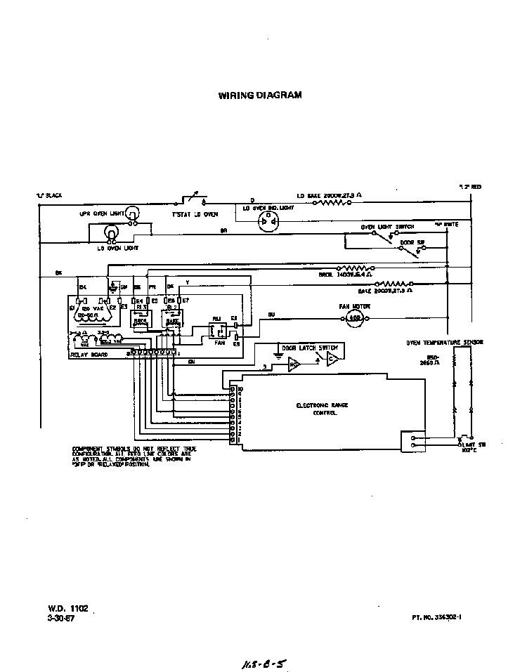 Wiring Diagram Diagram and Parts List for B9457*0  Roper Range