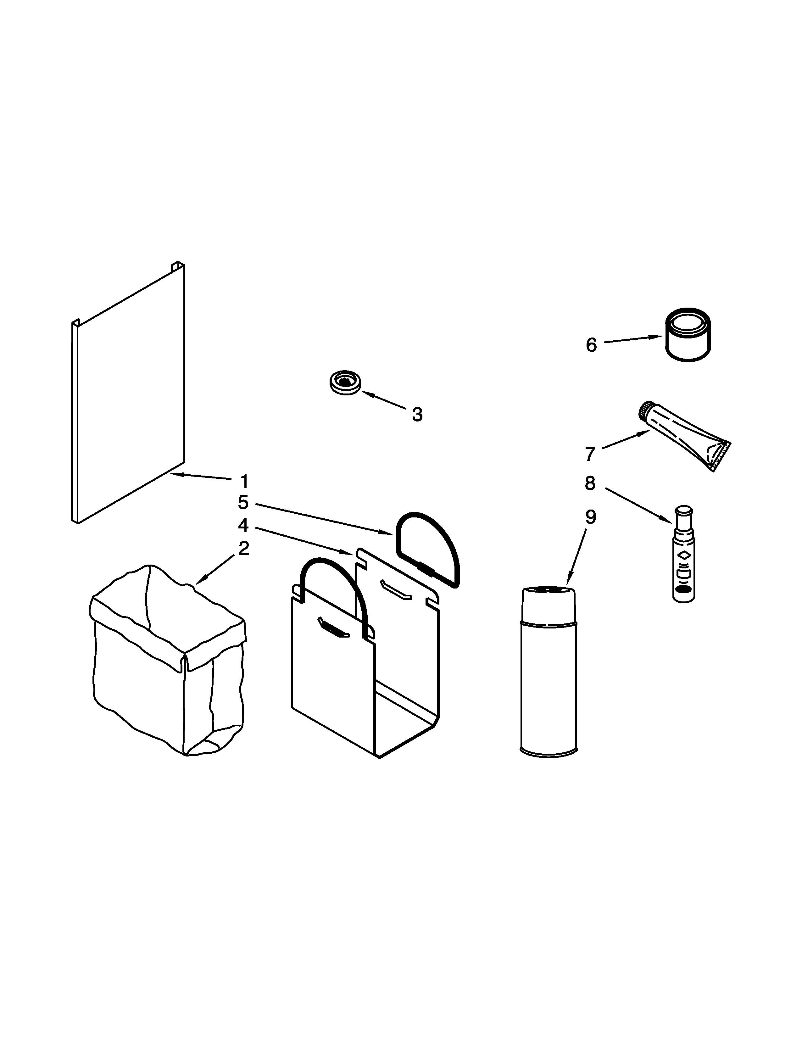 Accessory Parts Diagram and Parts List for 66514724113  Kenmore Trash Compactor