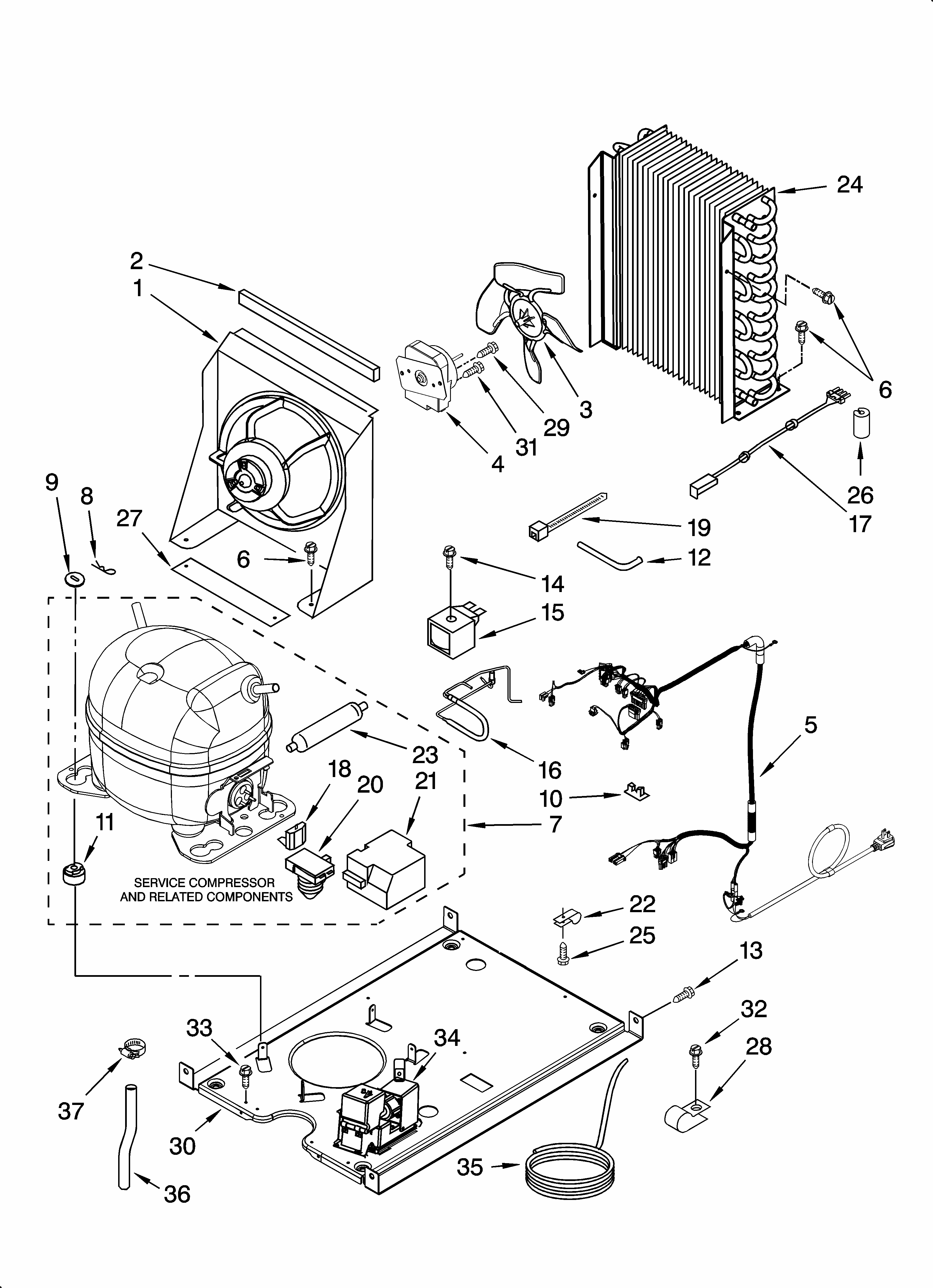 Unit Parts, Optional Parts (not Included) Diagram and Parts List for 10689589700  Kenmore Ice Maker