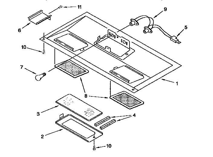 Ventilation Diagram and Parts List for MH7116XBB6  Whirlpool Microwave