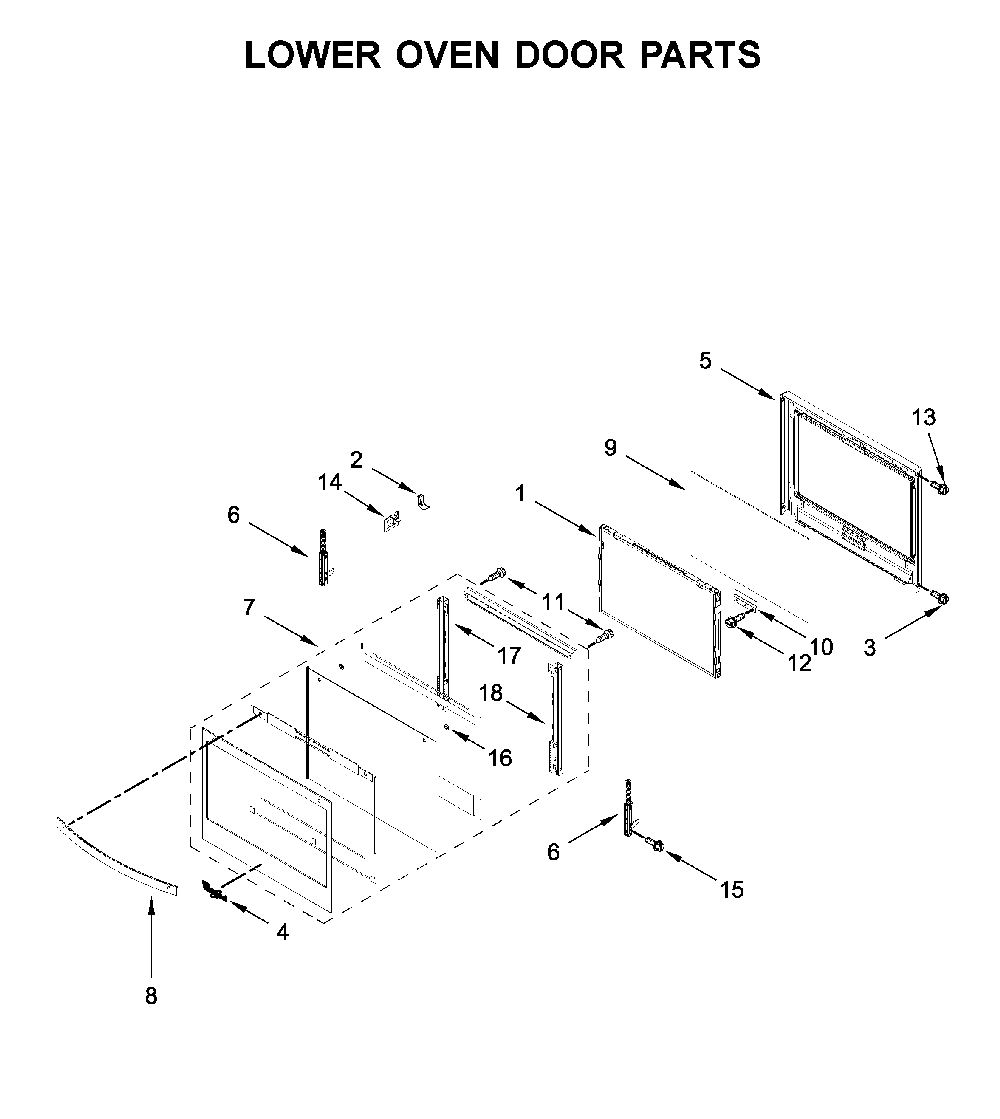 Lower oven door parts Diagram and Parts List for WOD51EC7HS02  Whirlpool Wall Oven