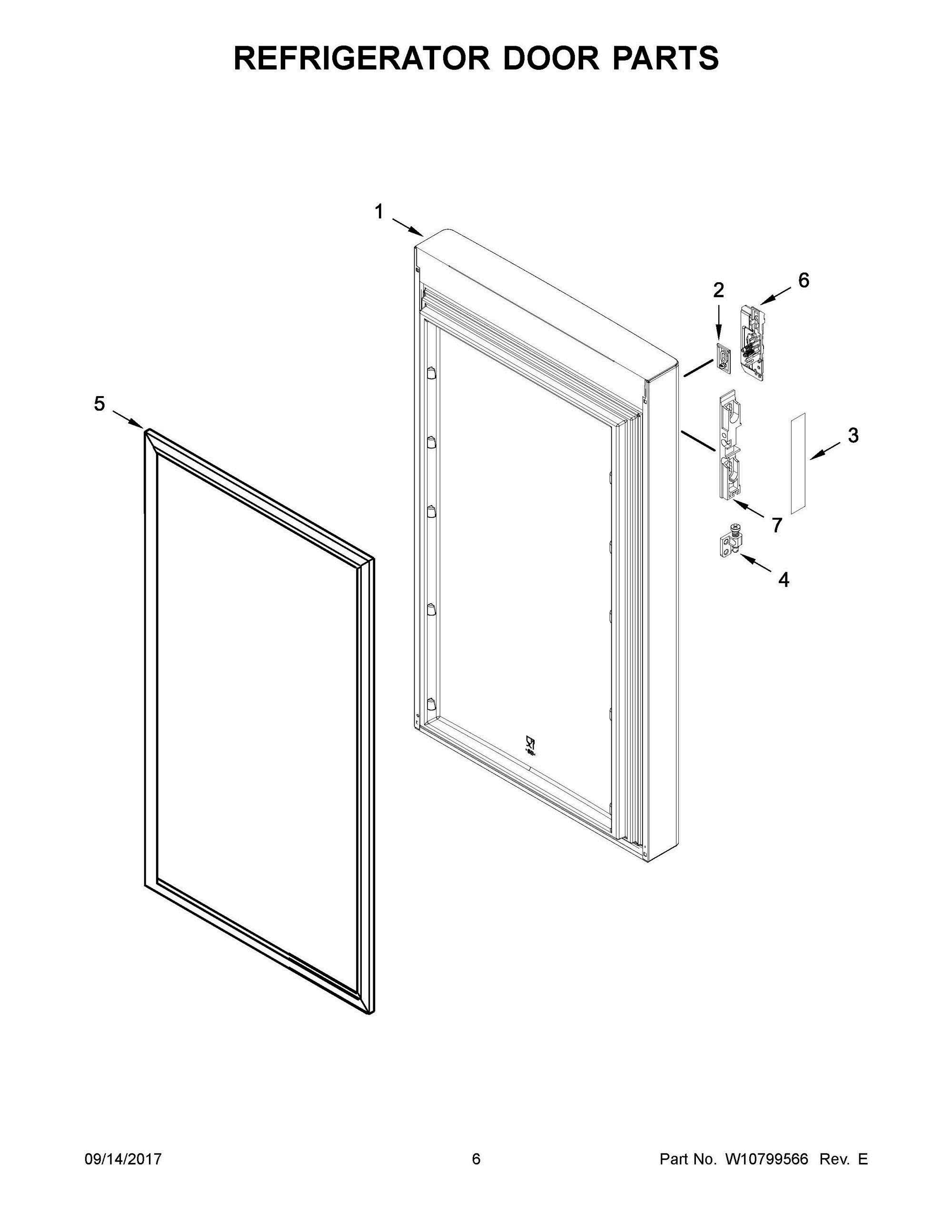 04 - REFRIGERATOR DOOR PARTS Diagram and Parts List for KBBX104EPA00  Whirlpool Refrigerator