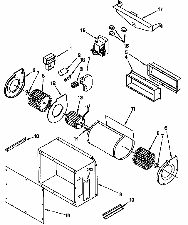 Ventilation Diagram and Parts List for 664KIRD861XSS3  Kenmore Range Hood