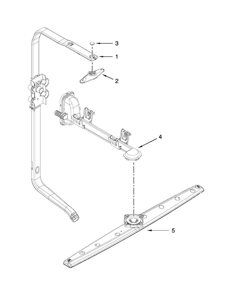 Upper Wash And Rinse Parts Diagram and Parts List for WDT790SLYW2  Whirlpool Dishwasher