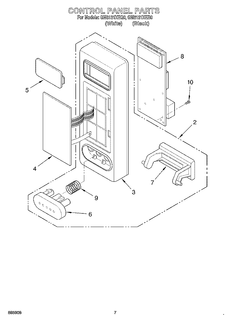 CONTROL PANEL Diagram and Parts List for GM8131XEQ0  Whirlpool Wall Oven