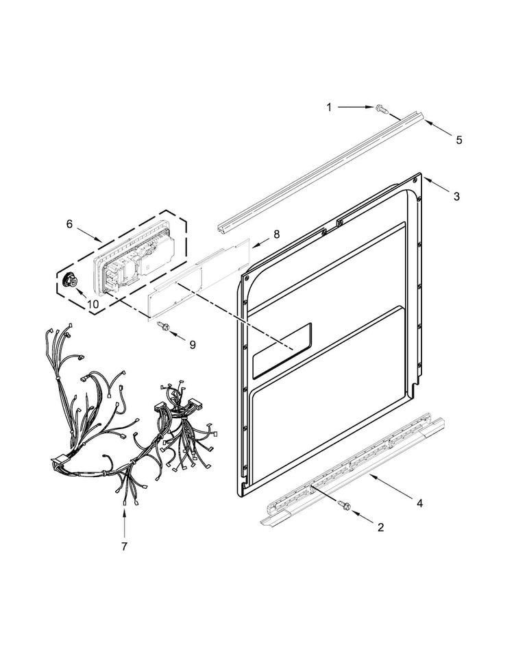 Inner Door Parts Diagram and Parts List for KDTM504EPA0  KitchenAid Dishwasher