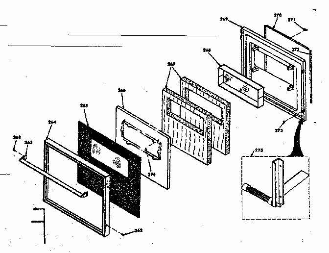 Door Diagram and Parts List for 8504277291  Kenmore Range