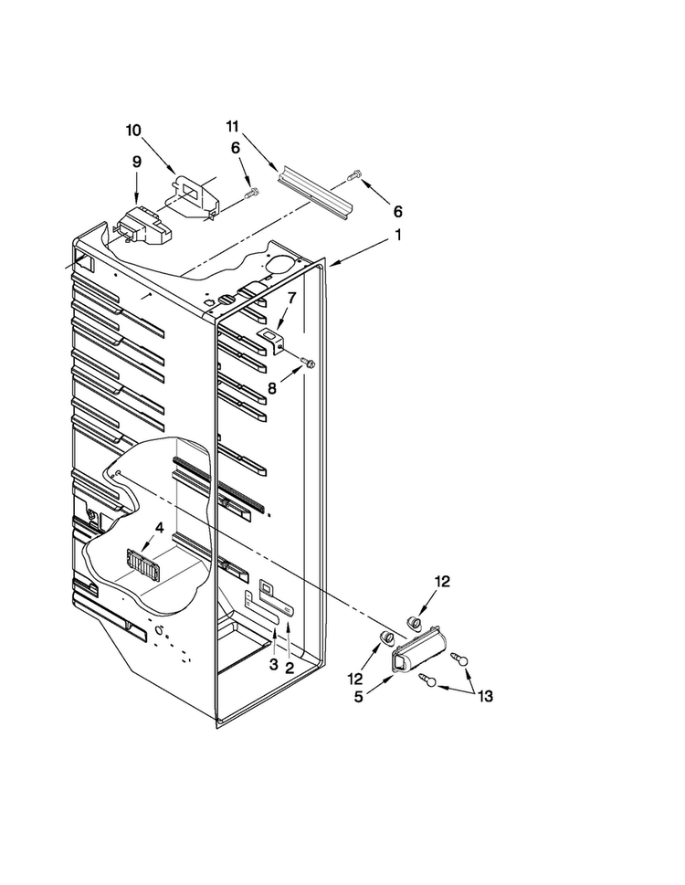Refrigerator Liner Parts Diagram and Parts List for 10641563805  Kenmore Refrigerator