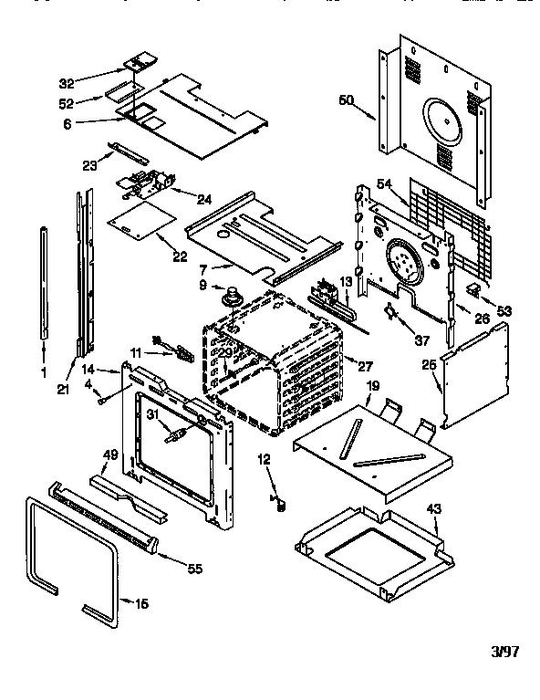 Oven Diagram and Parts List for KEBS107DBAL1  KitchenAid Wall Oven