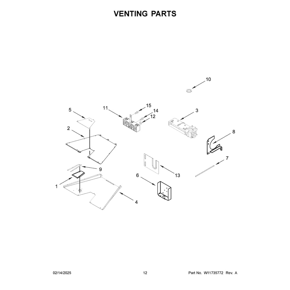 Venting Parts Diagram and Parts List for KFDC558JPA03  KitchenAid Range