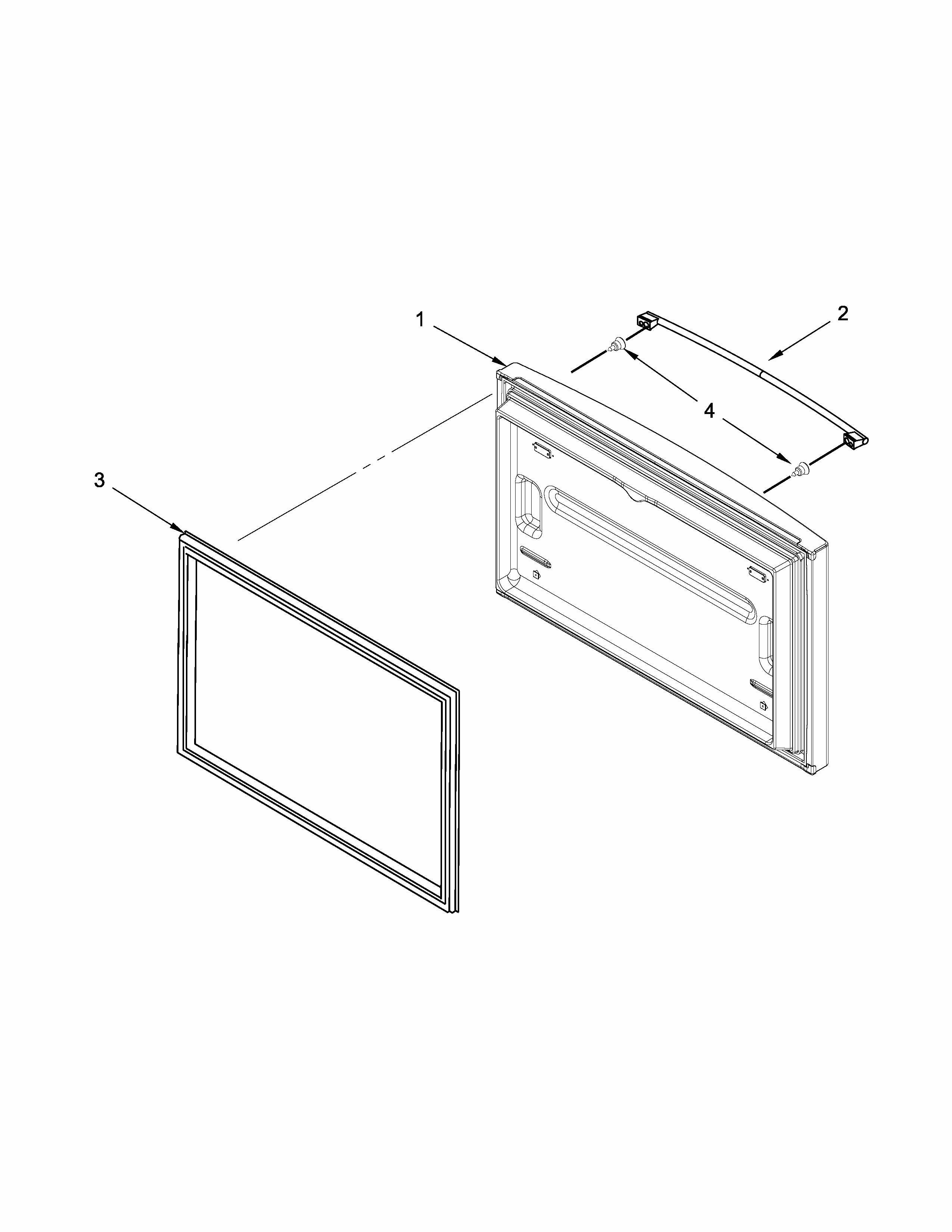 Freezer Door Parts Diagram and Parts List for IX7HHEXDSM00  Whirlpool Refrigerator