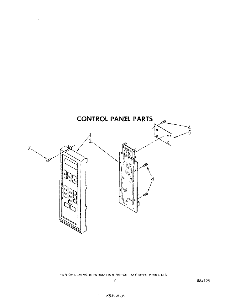 CONTROL PANEL Diagram and Parts List for MW8650XR0  Whirlpool Microwave