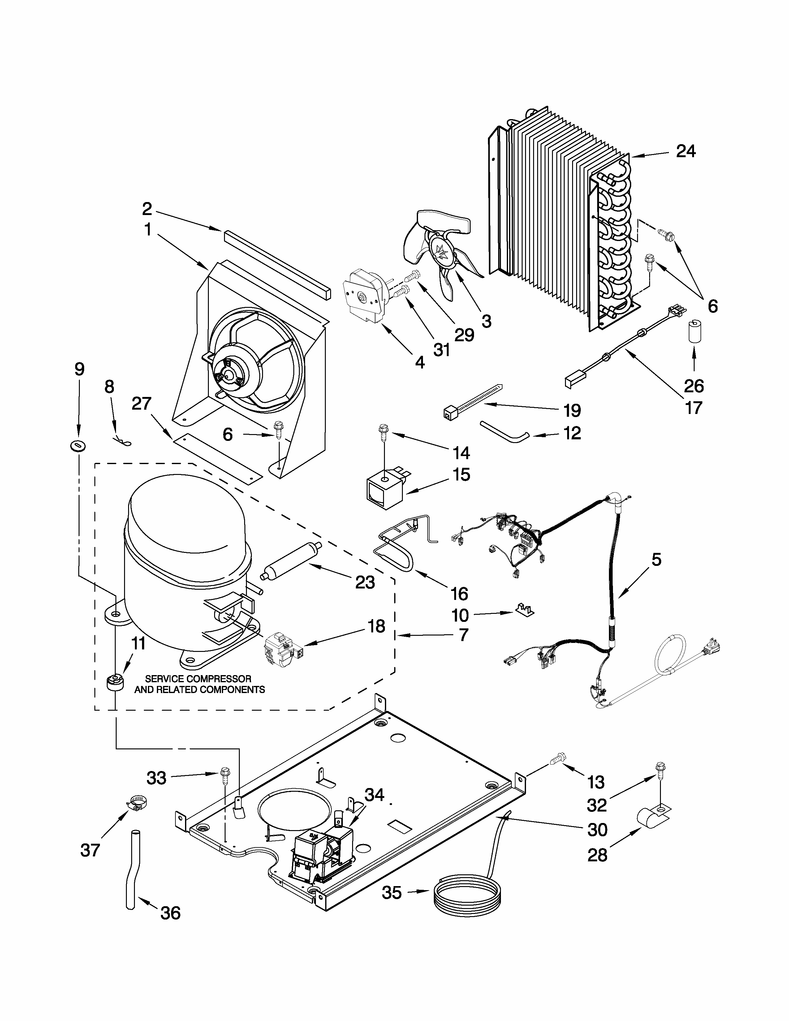 Unit Parts Diagram and Parts List for 10689583703  Kenmore Ice Maker