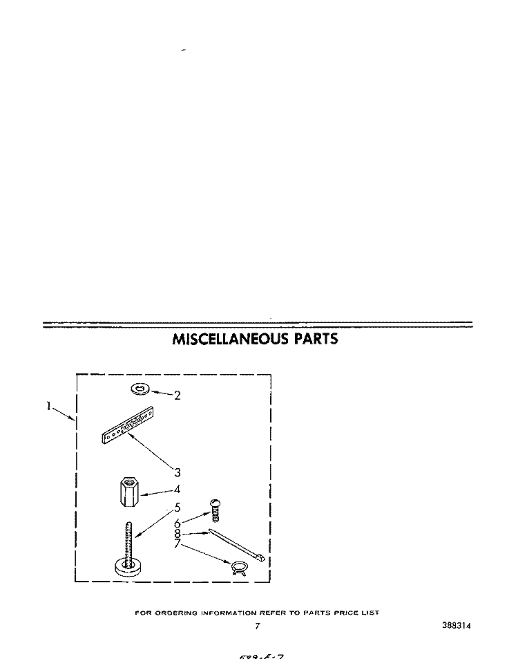 MISCELLANEOUS Diagram and Parts List for LA5530XPW4  Whirlpool Washer