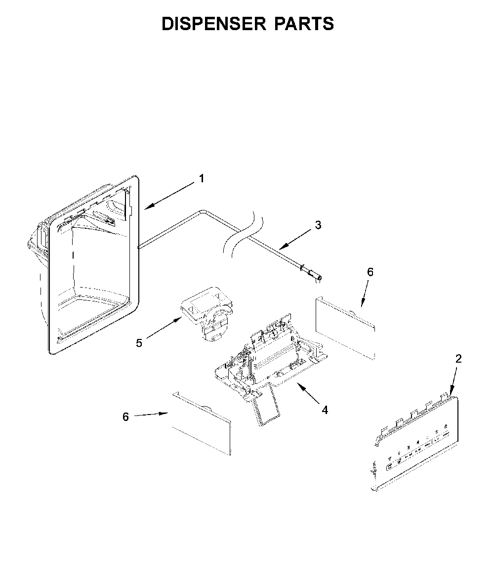 Dispenser parts Diagram and Parts List for 10651339710  Kenmore Refrigerator