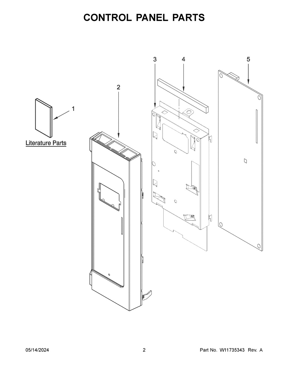 Control Panel Parts Diagram and Parts List for YWMH31017HZ06  Whirlpool Microwave