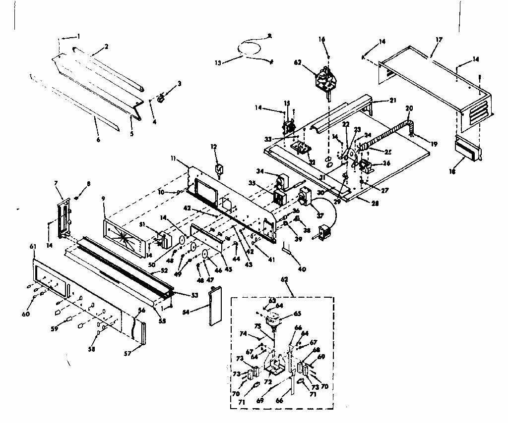 Control Section Diagram and Parts List for 8504277293  Kenmore Range
