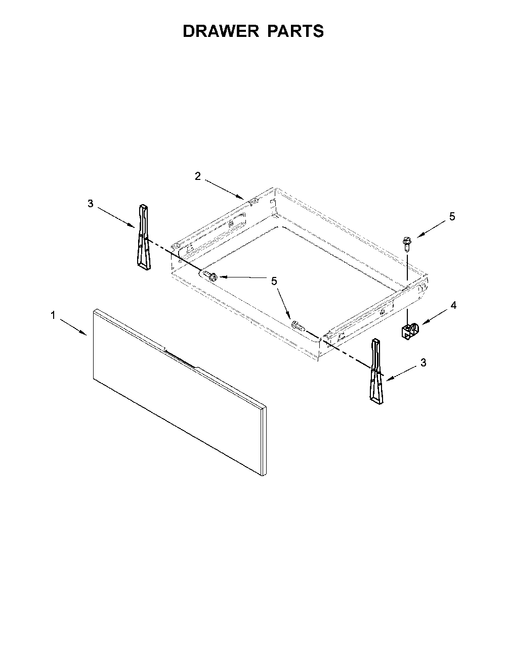 Drawer parts Diagram and Parts List for 66495113611  Kenmore Range