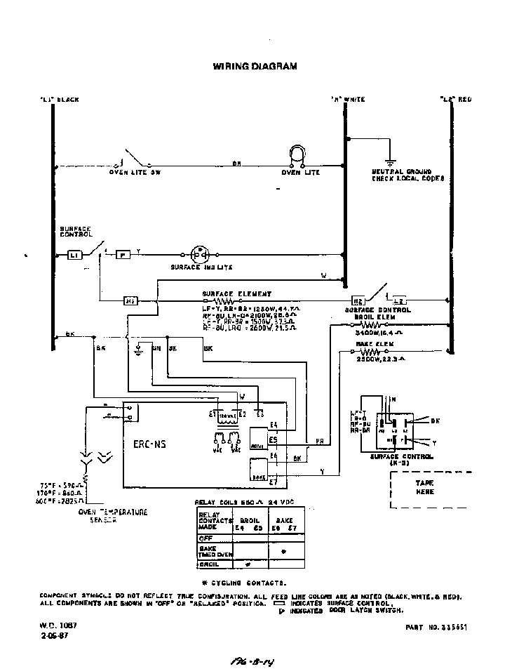 Wiring Diagram Diagram and Parts List for F7607*0  Roper Range