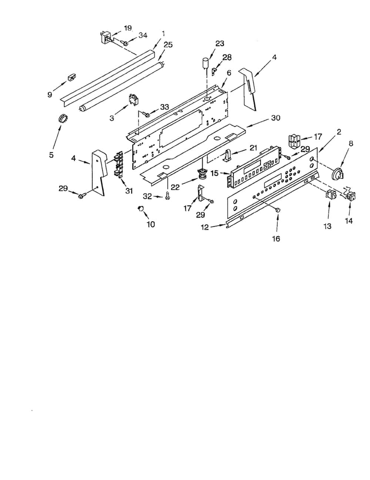 Console/control Panel Diagram and Parts List for GJP84800  Whirlpool Range