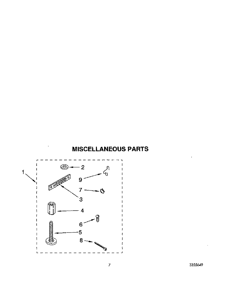 MISCELLANEOUS Diagram and Parts List for LA9680XWF1  Whirlpool Washer