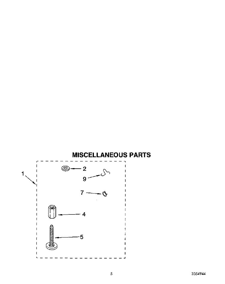 MISCELLANEOUS Diagram and Parts List for LA5525XTN0  Whirlpool Washer