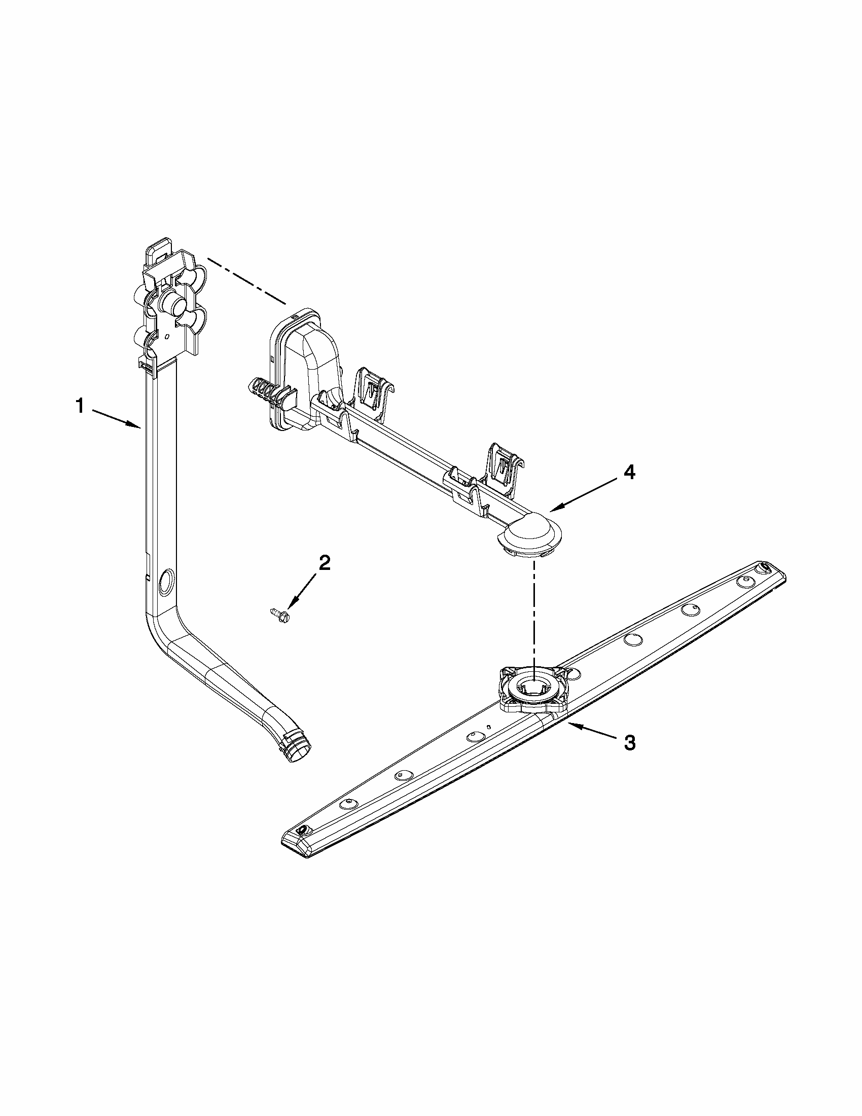 Upper Wash And Rinse Parts Diagram and Parts List for IUD6100BB2  Whirlpool Dishwasher
