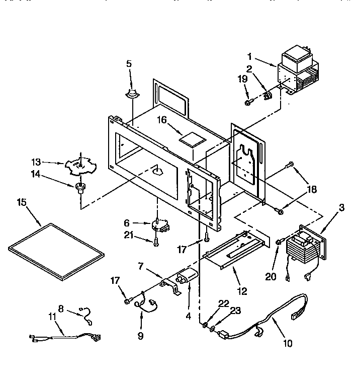 Magnetron And Air Flow Diagram and Parts List for MH7155XBZ0  Whirlpool Microwave