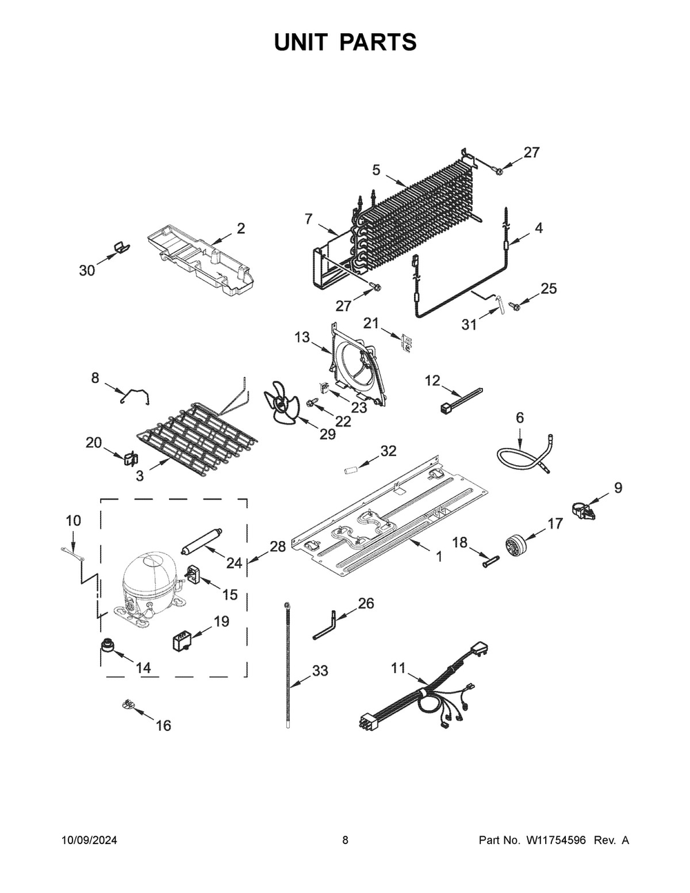05 - Unit Parts Diagram and Parts List for WRT511SZDM04  Whirlpool Refrigerator