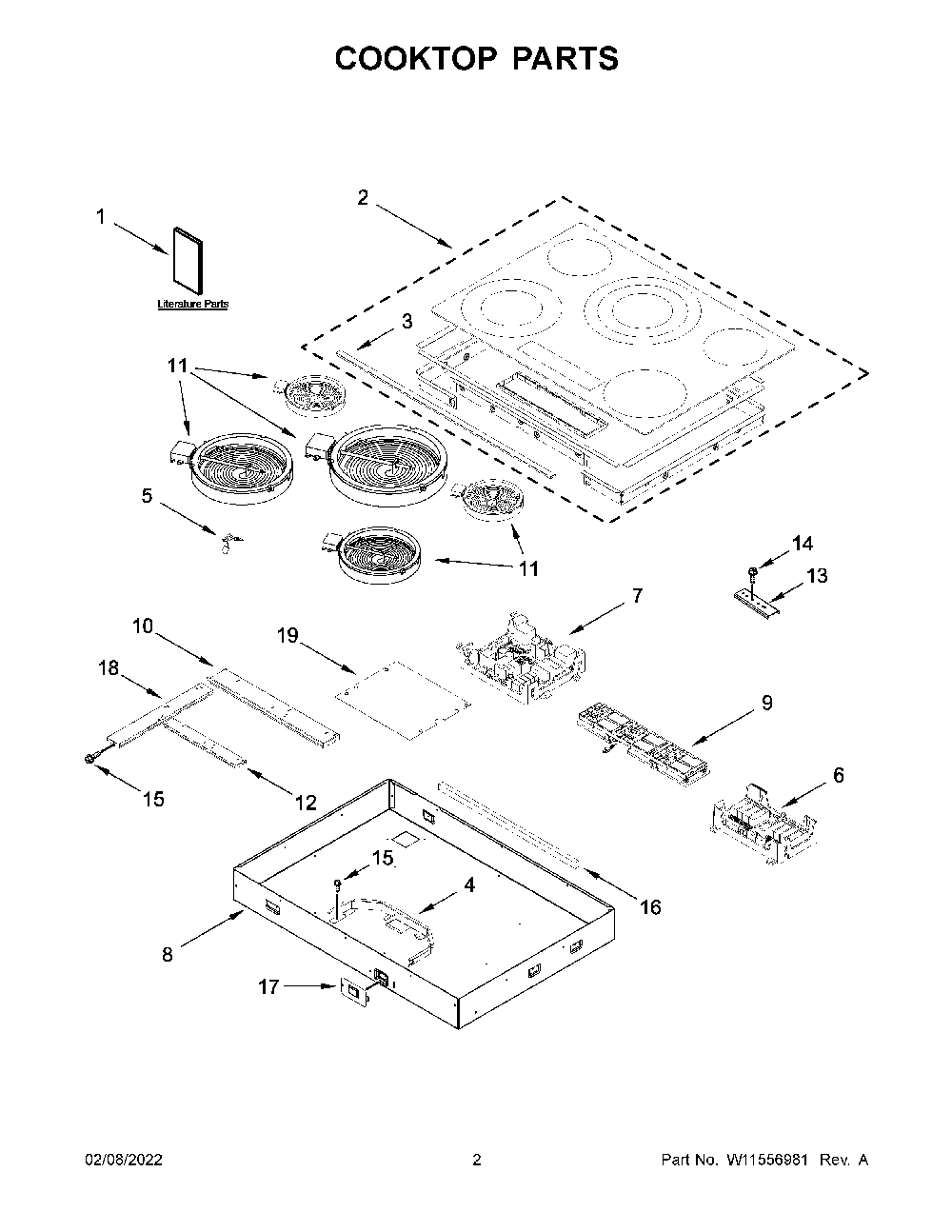 Cooktop Parts Diagram and Parts List for KCES956KSS00  KitchenAid Cooktop