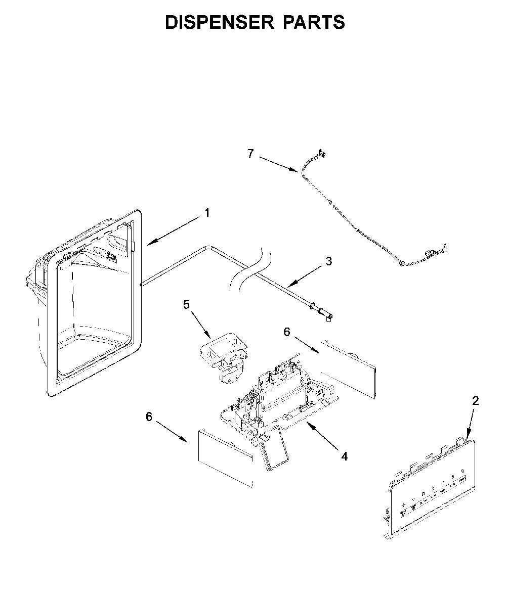 Dispenser parts Diagram and Parts List for 10651115710  Kenmore Refrigerator