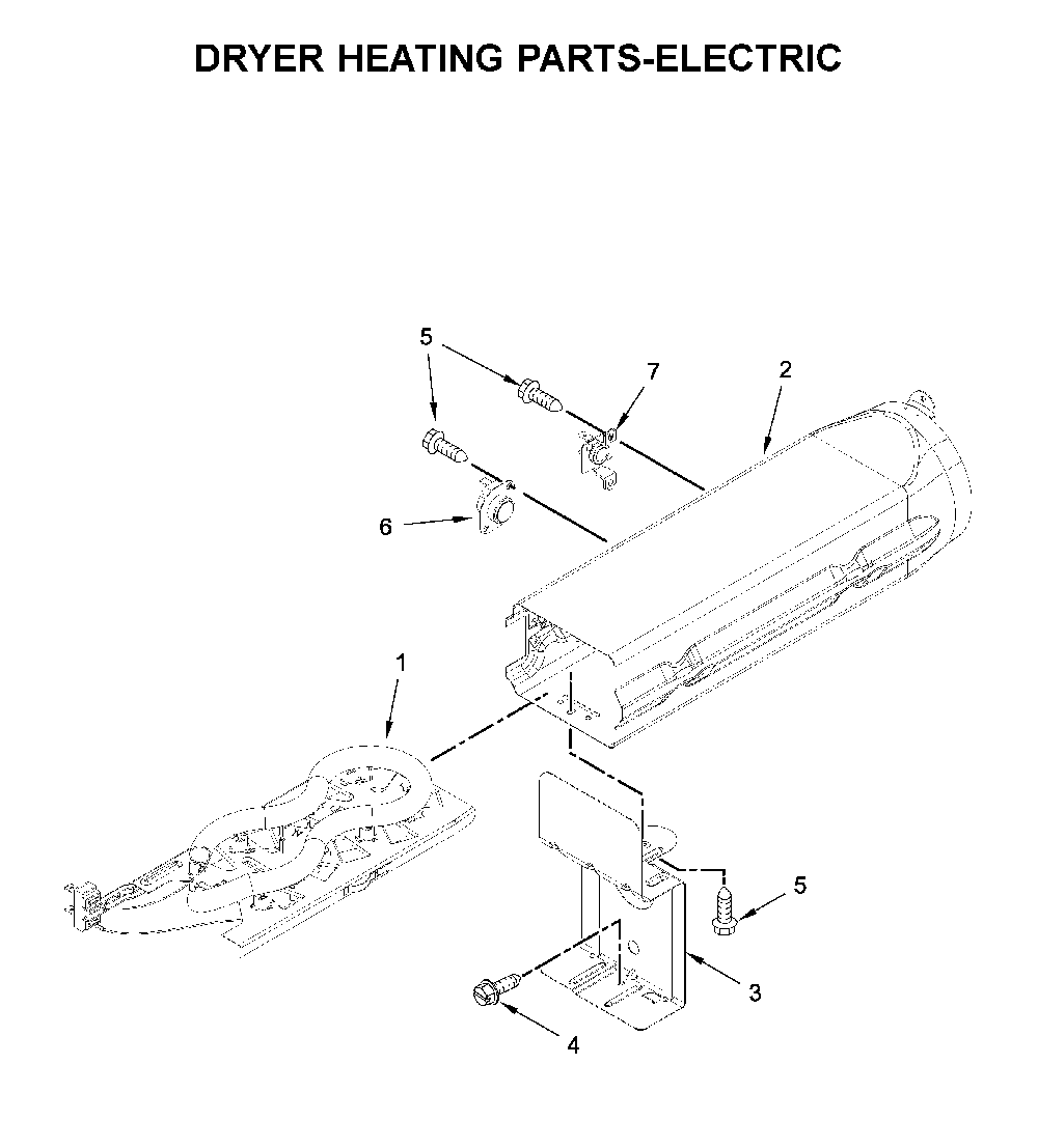 Dryer heating parts-electric Diagram and Parts List for YWED6120HC1  Whirlpool Dryer