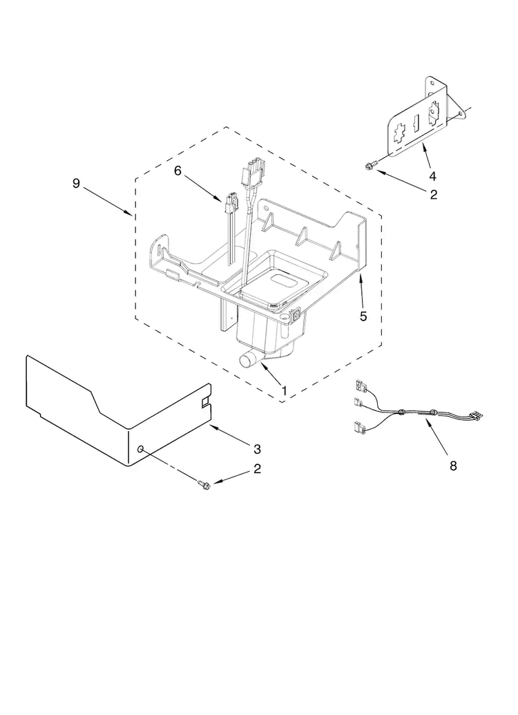 Pump Parts Diagram and Parts List for 10689589702  Kenmore Ice Maker