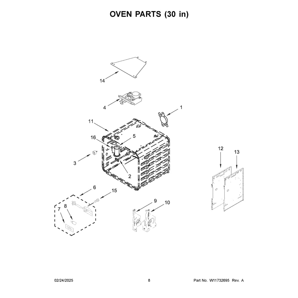 Oven Parts (30 In) Diagram and Parts List for KFDC558JMB03  KitchenAid Range