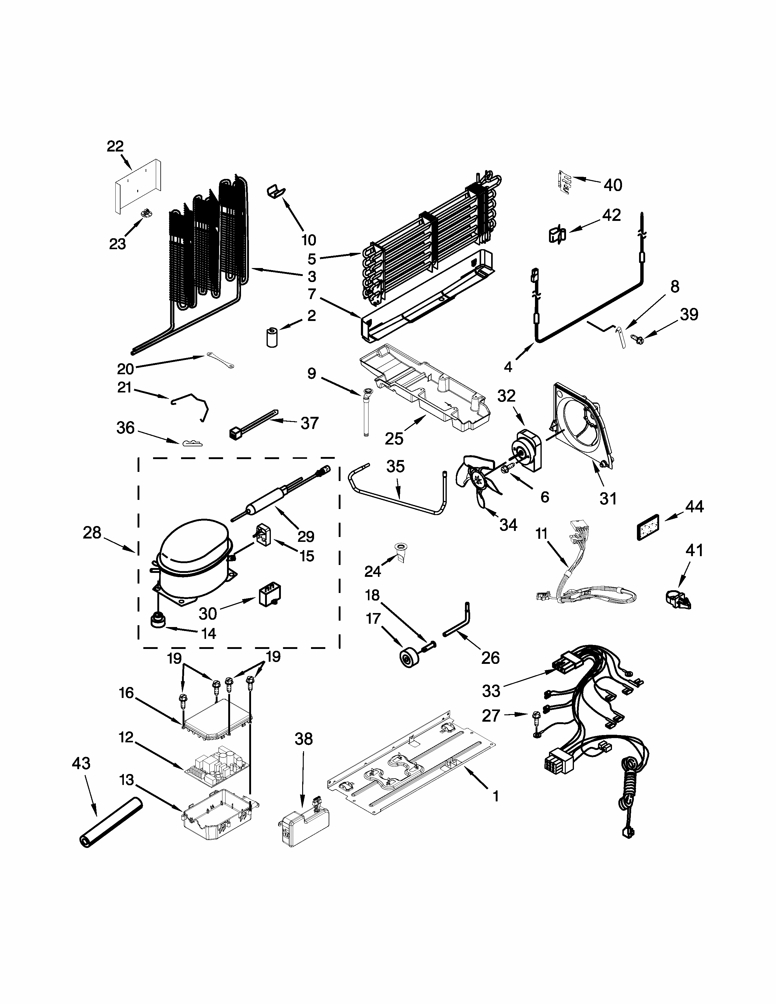 Unit Parts Diagram and Parts List for 10679472410  Kenmore Refrigerator