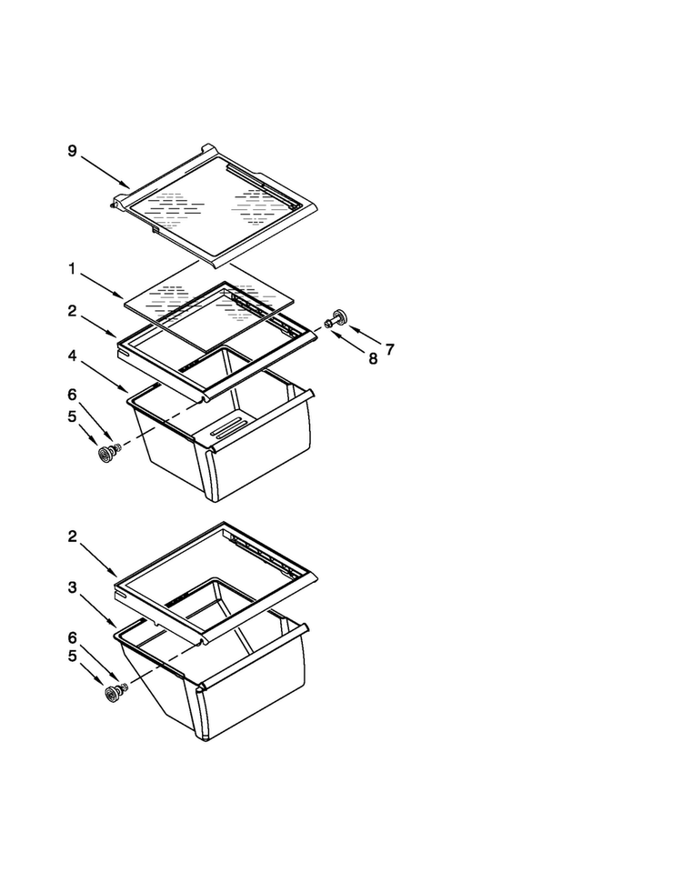 Refrigerator Shelf Parts Diagram and Parts List for 10650212011  Kenmore Refrigerator
