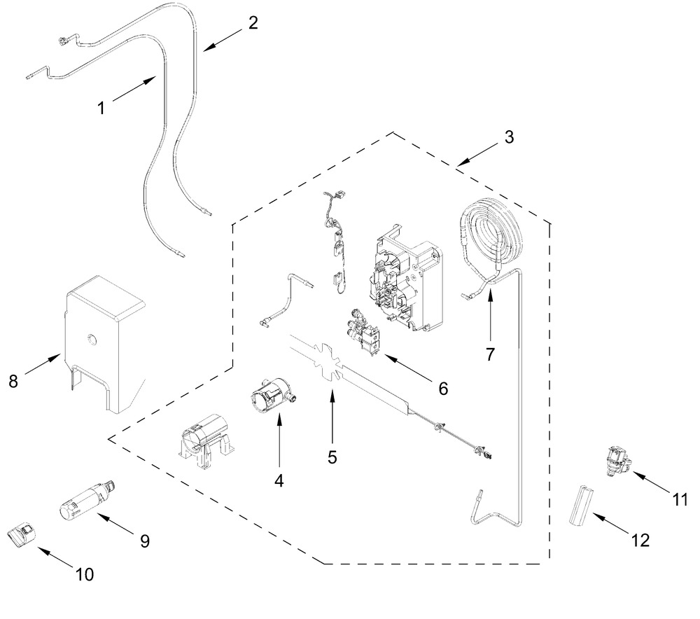 Water System Parts Diagram and Parts List for KRQC736RPS00  Whirlpool Refrigerator