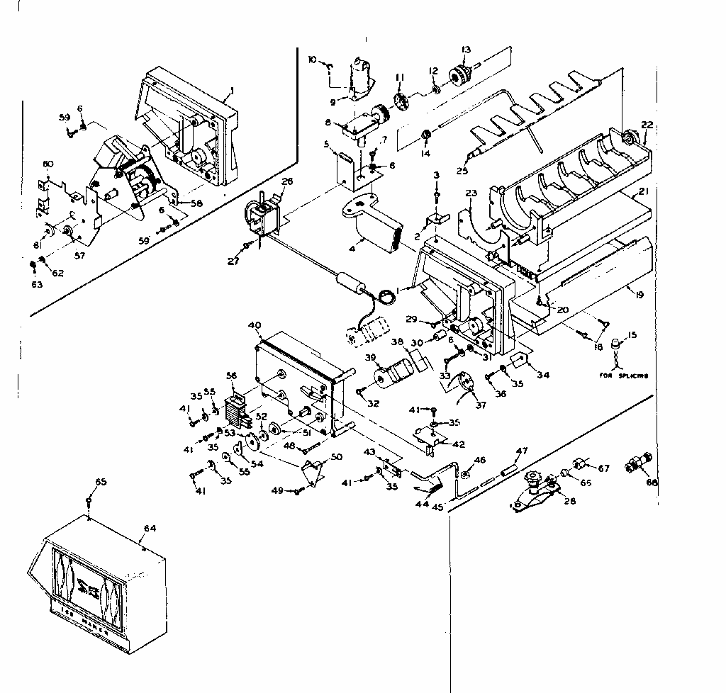 Ice Maker Parts Diagram and Parts List for 106R14GIM  Kenmore Refrigerator