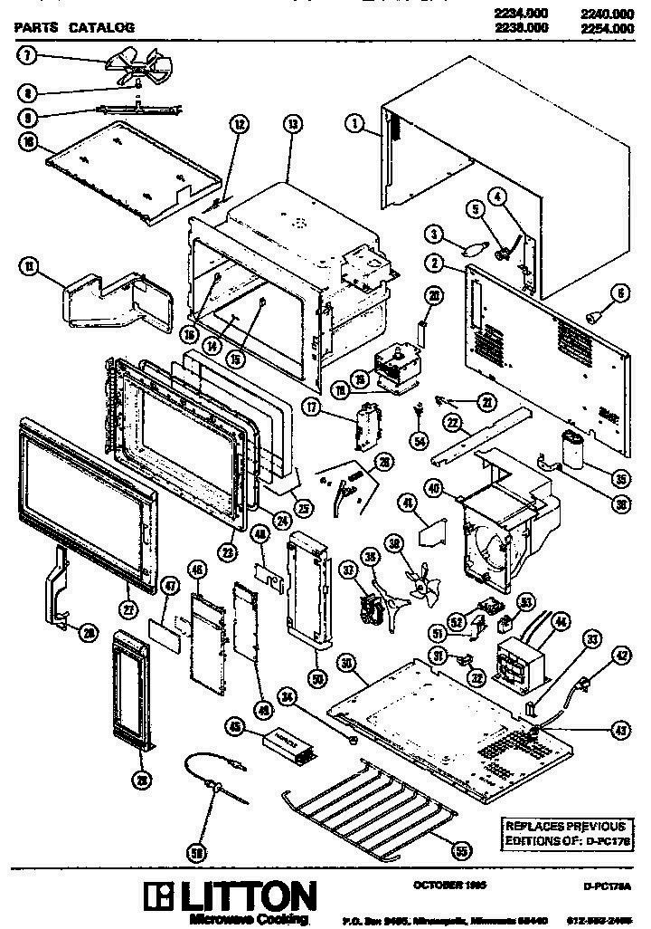 01 - Page 1 Diagram and Parts List for 2238000  Whirlpool Microwave